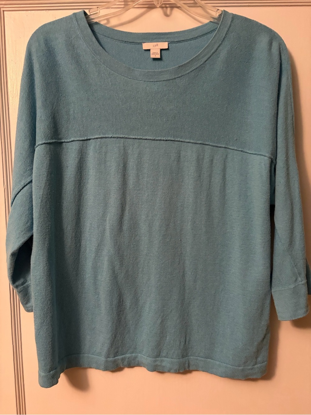 J. Jill Aqua Crewneck Pullover Sweatshirt